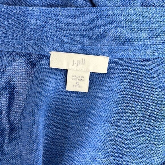 J. Jill Blue Linen Blend V-neck 3/4 Sleeves Tunic Top Size XLP - Picture 5 of 10